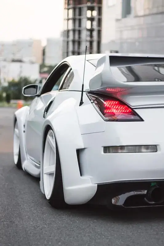 Slammed 370Z on coilovers at Spade Kreations Cincinnati