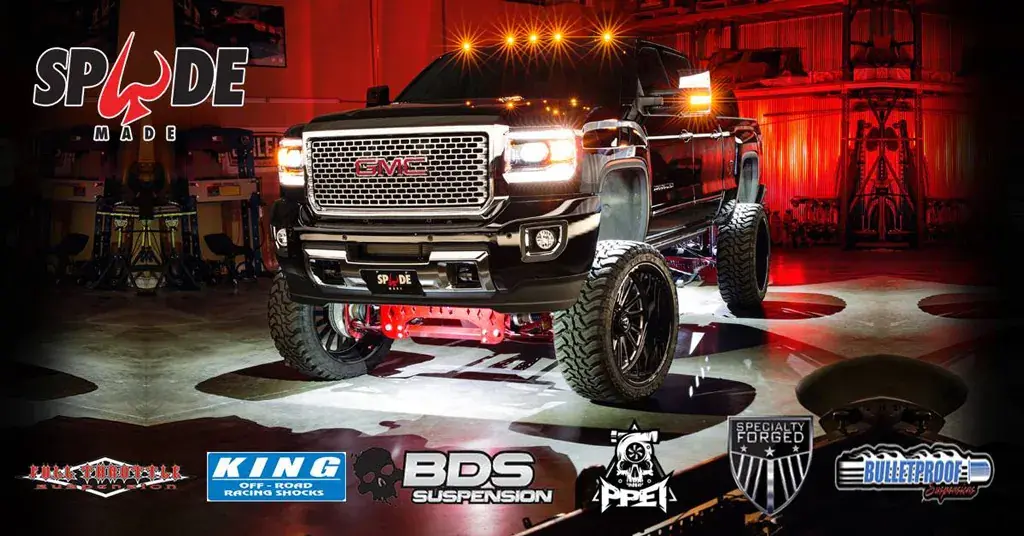 Lifted GMC Denali with BDS suspension at Spade Kreations Cincinnati