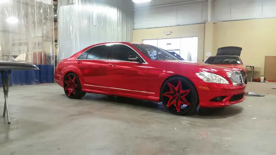 Lowered Mercedes S-Class at Spade Kreations Cincinnati OH